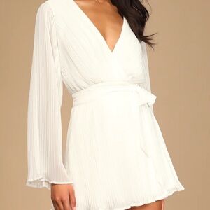 Lulu's Ivory Pleated skort romper embrace your beauty